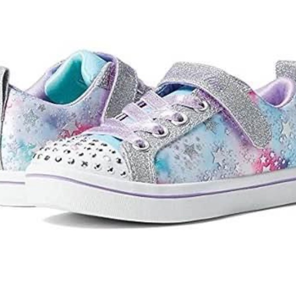 BRAND NEW youth girl skechers star galaxy light up shoes size 2Y (lights up) - Picture 3 of 9